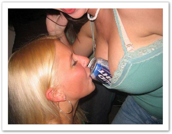 bière entre les seins